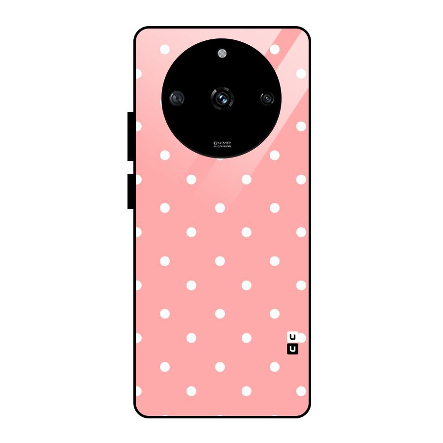Peach Polka Pattern Glass Back Case for Realme Narzo 60 5G