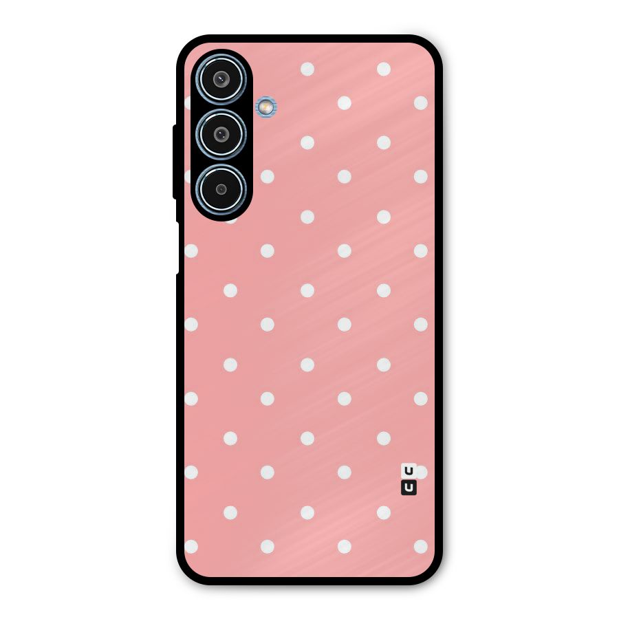 Peach Polka Pattern Metal Back Case for Galaxy M35