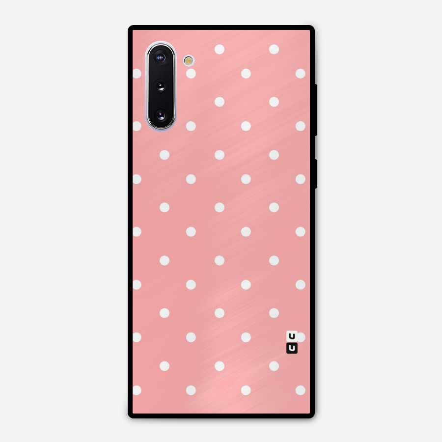 Peach Polka Pattern Metal Back Case for Galaxy Note 10