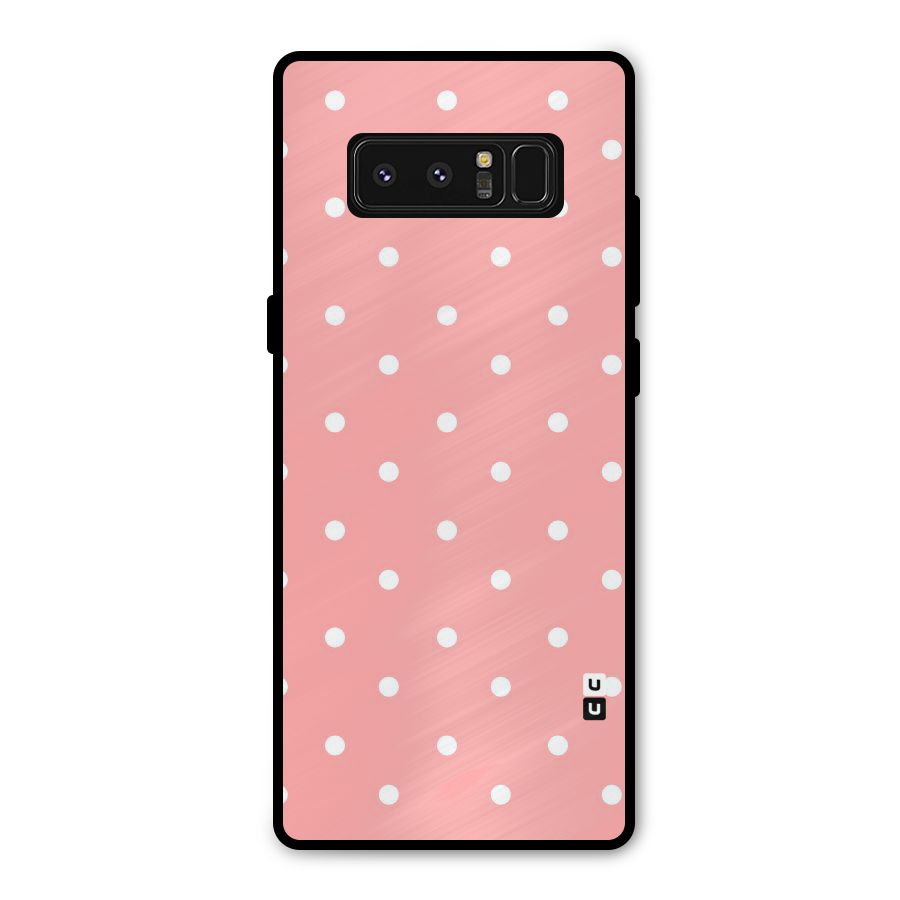 Peach Polka Pattern Metal Back Case for Galaxy Note 8