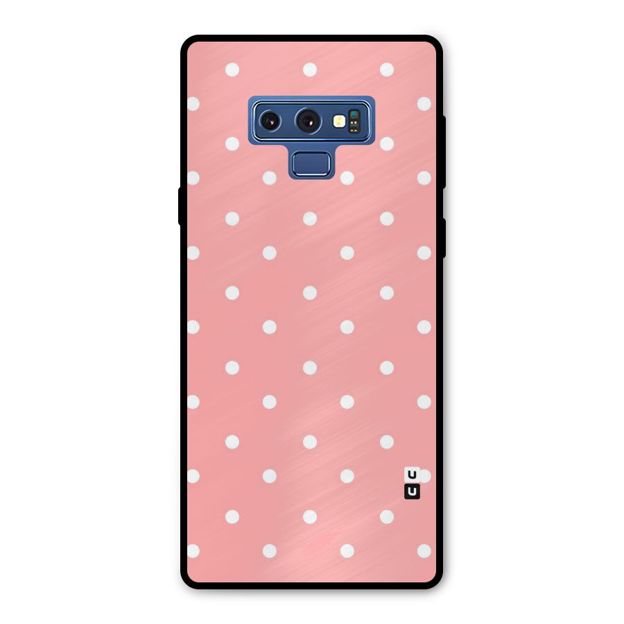 Peach Polka Pattern Metal Back Case for Galaxy Note 9