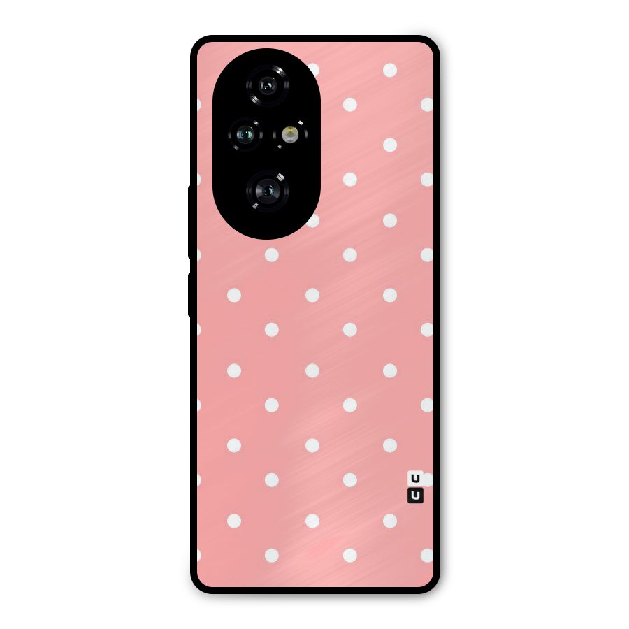 Peach Polka Pattern Metal Back Case for Honor 200 Pro