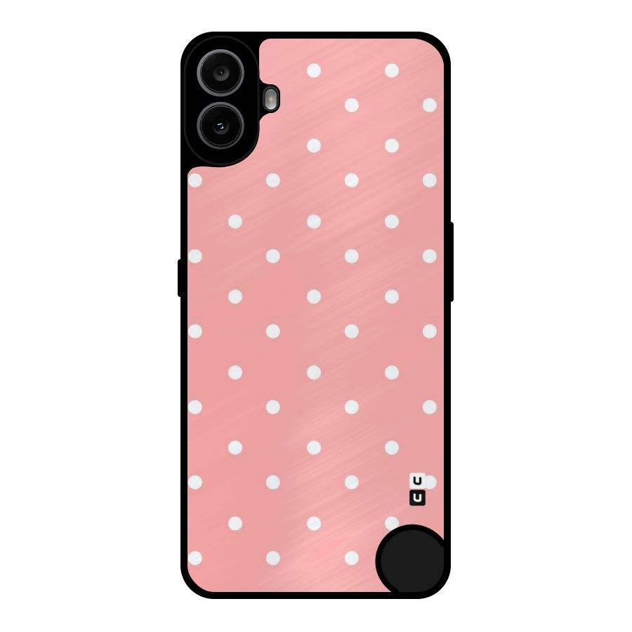 Peach Polka Pattern Metal Back Case for Nothing CMF Phone 1