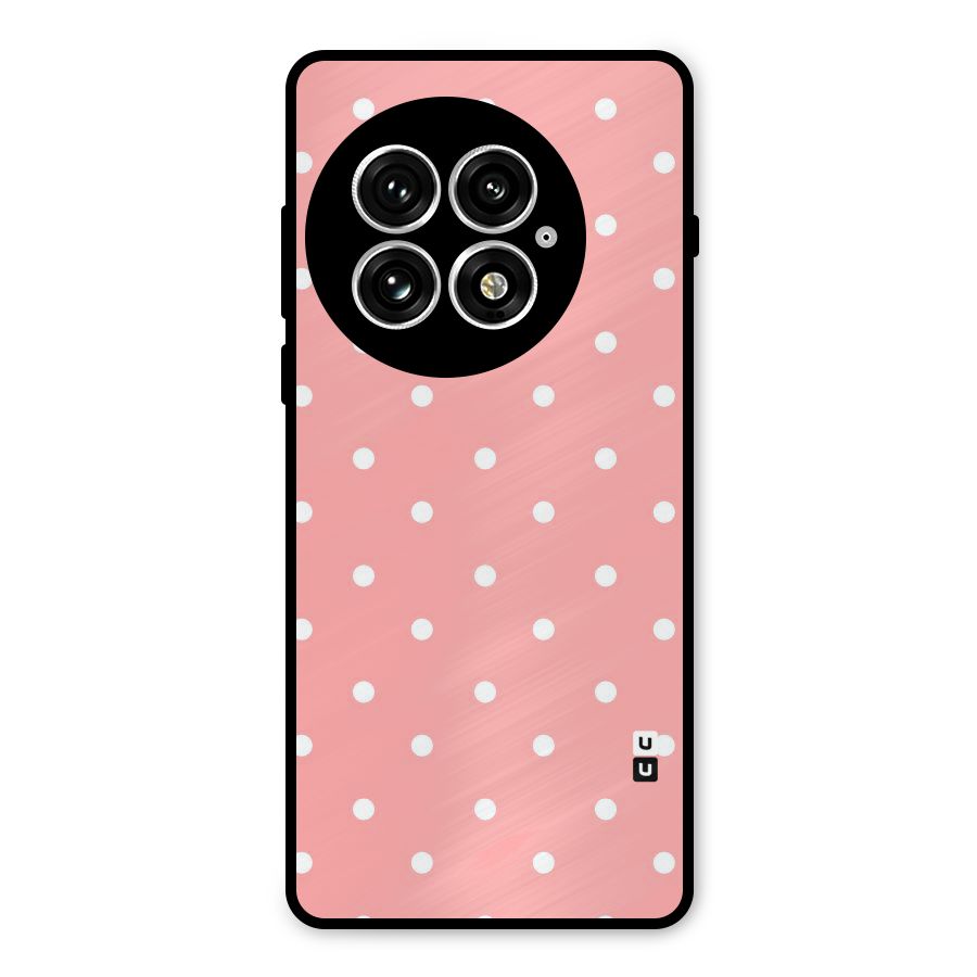 Peach Polka Pattern Metal Back Case for OnePlus 13