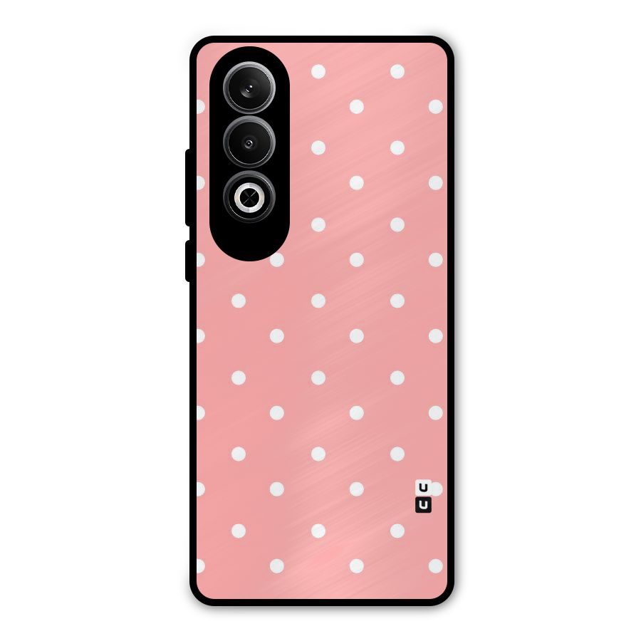 Peach Polka Pattern Metal Back Case for OnePlus Nord CE4