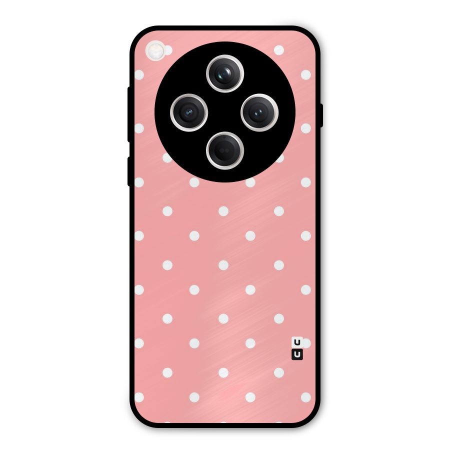 Peach Polka Pattern Metal Back Case for Oppo Find X8