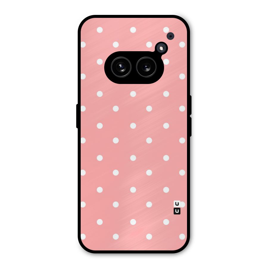 Peach Polka Pattern Metal Back Case for Nothing Phone 2a