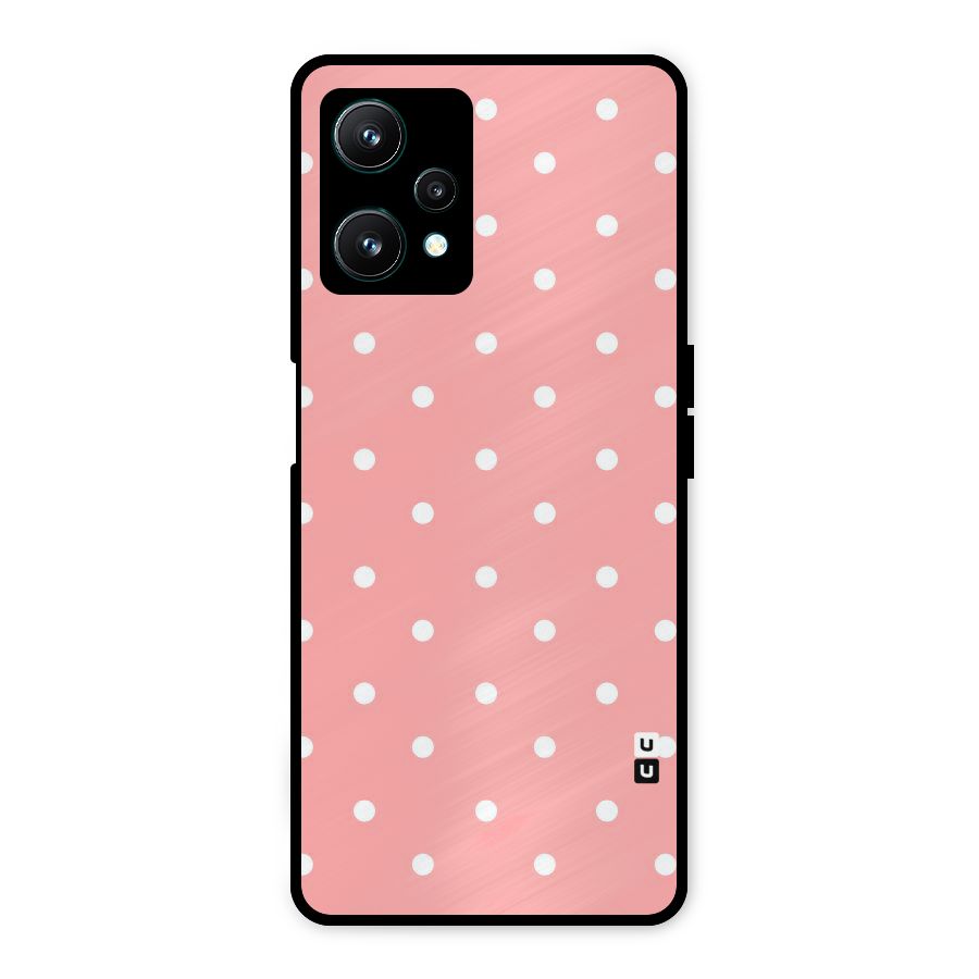 Peach Polka Pattern Metal Back Case for Realme 9 Pro 5G