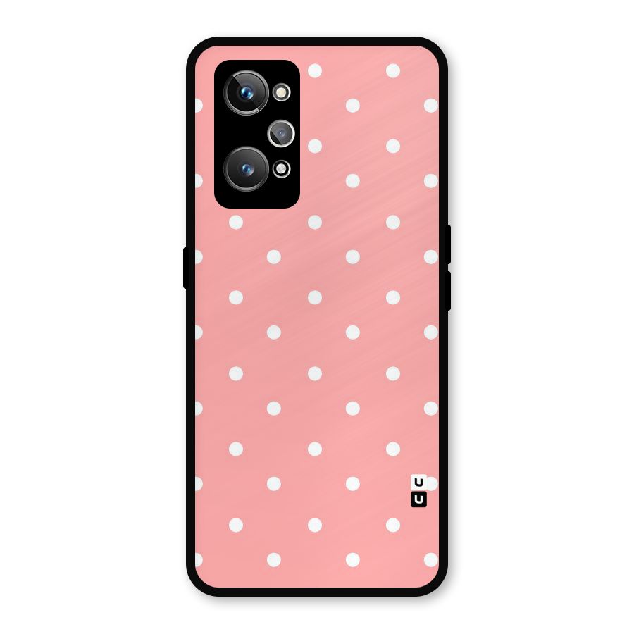 Peach Polka Pattern Metal Back Case for Realme GT 2