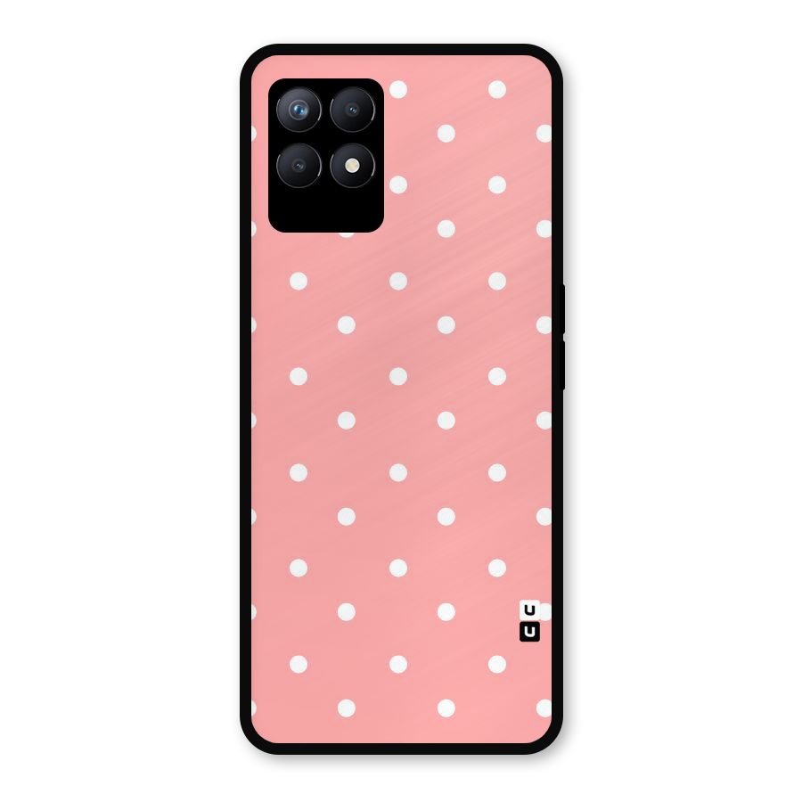 Peach Polka Pattern Metal Back Case for Realme Narzo 50
