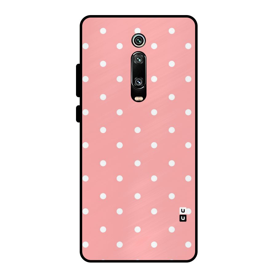Peach Polka Pattern Metal Back Case for Redmi K20