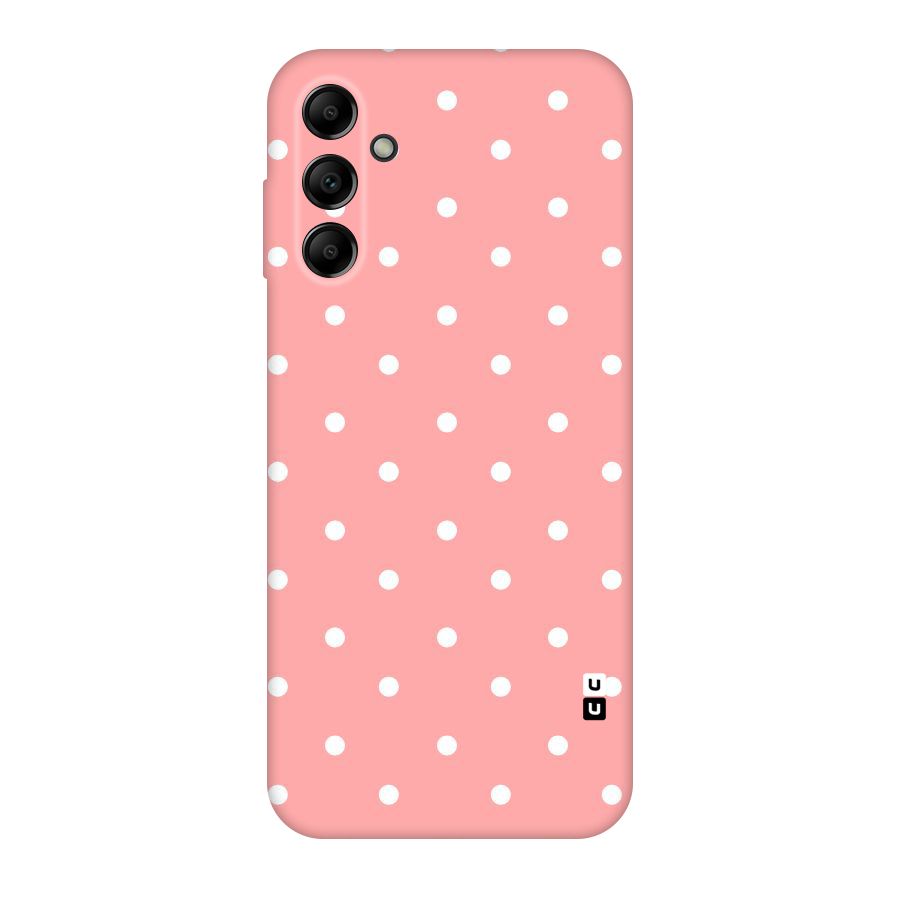 Peach Polka Pattern Original Polycarbonate Back Case for Galaxy A14 5G