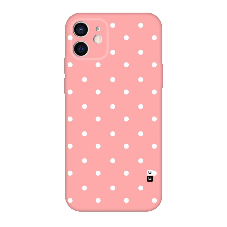 Peach Polka Pattern Original Polycarbonate Back Case for iPhone 12 Pro