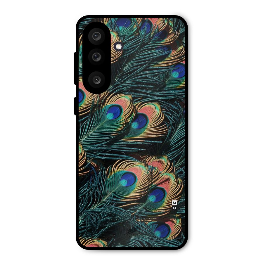 Peacock Feather Art Metal Back Case for Galaxy F56