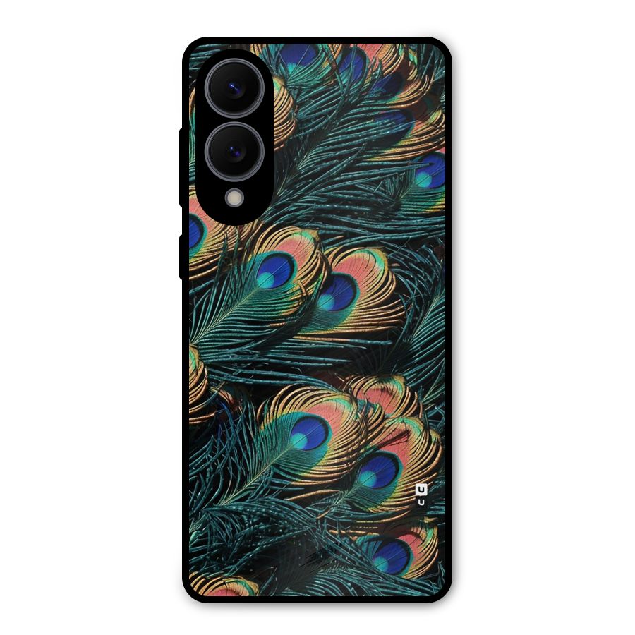 Peacock Feather Art Metal Back Case for Galaxy S25 Edge