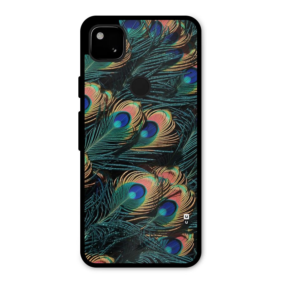 Peacock Feather Art Metal Back Case for Google Pixel 4a