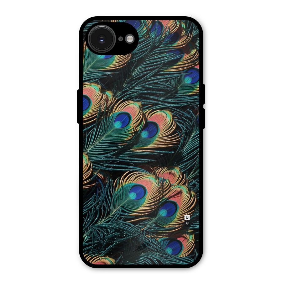 Peacock Feather Art Metal Back Case for iPhone 16e