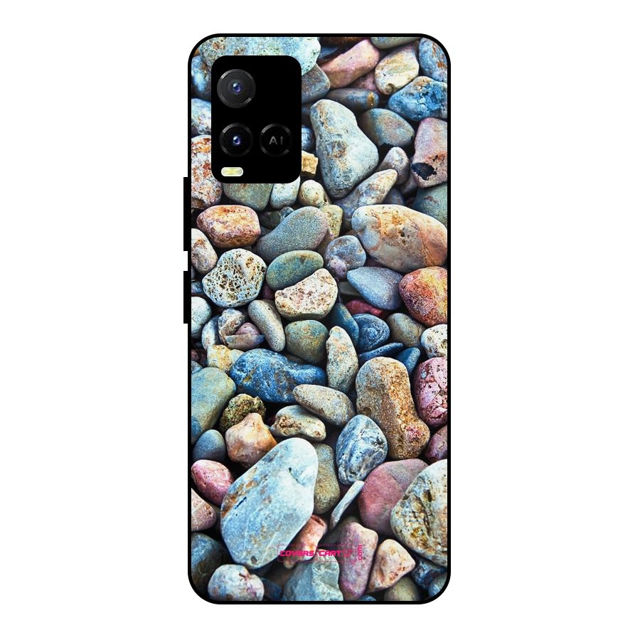 Pebbles Metal Back Case for Vivo Y21A