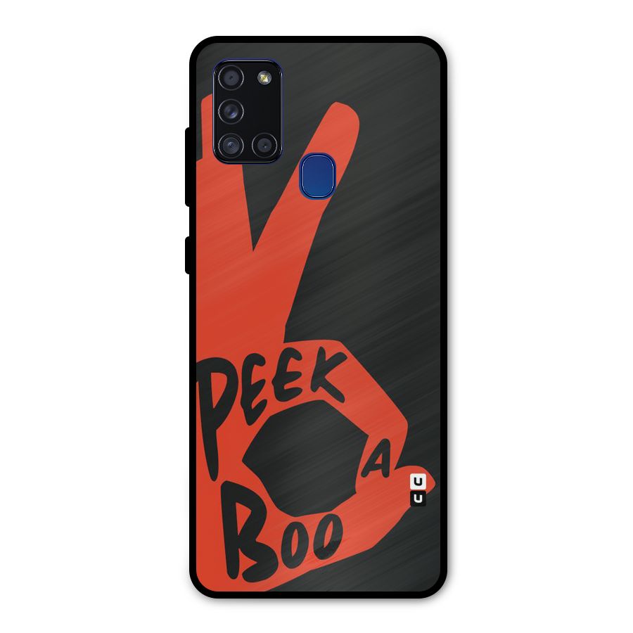 Peek-a-boo Metal Back Case for Galaxy A21s