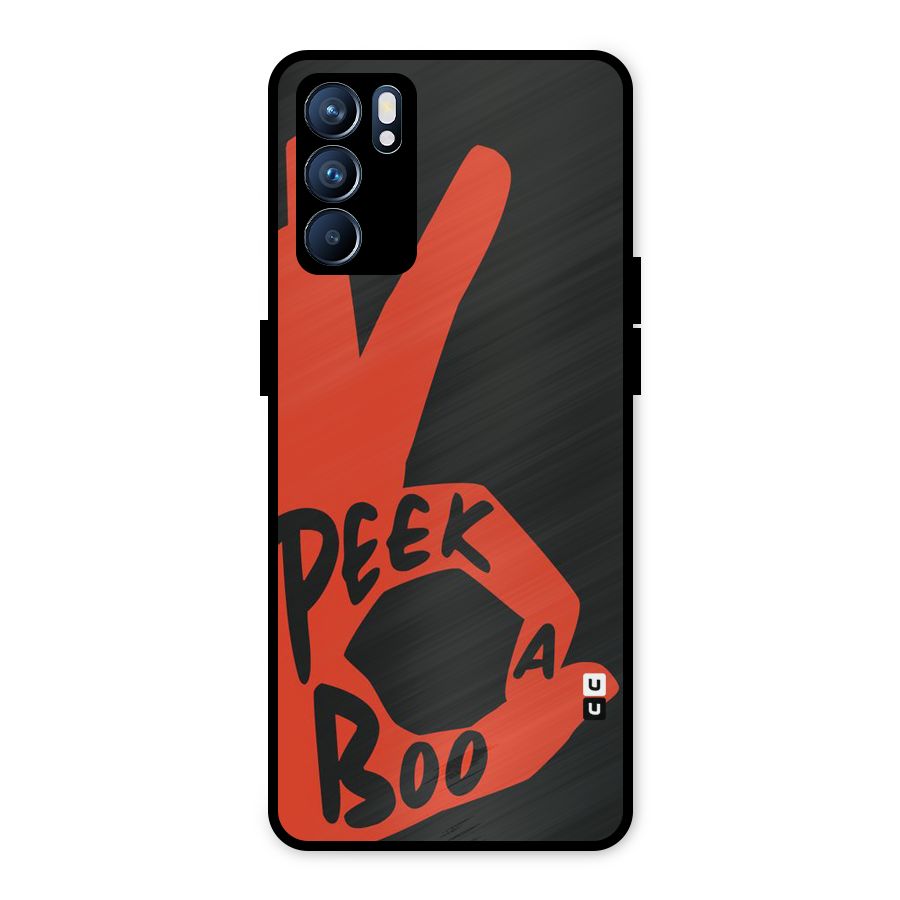 Peek-a-boo Metal Back Case for Oppo Reno6 5G