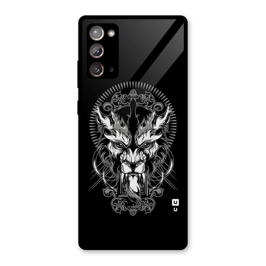 Pencil Art Lion Illustration Glass Back Case for Galaxy Note 20