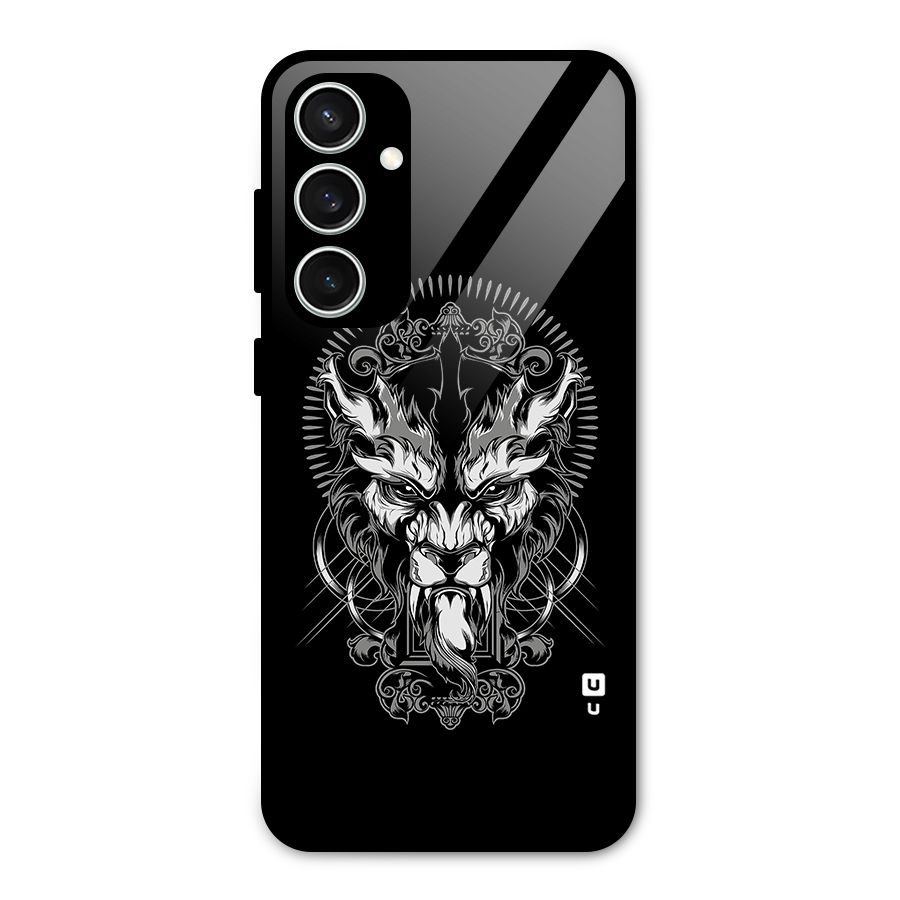 Pencil Art Lion Illustration Glass Back Case for Galaxy S23 FE