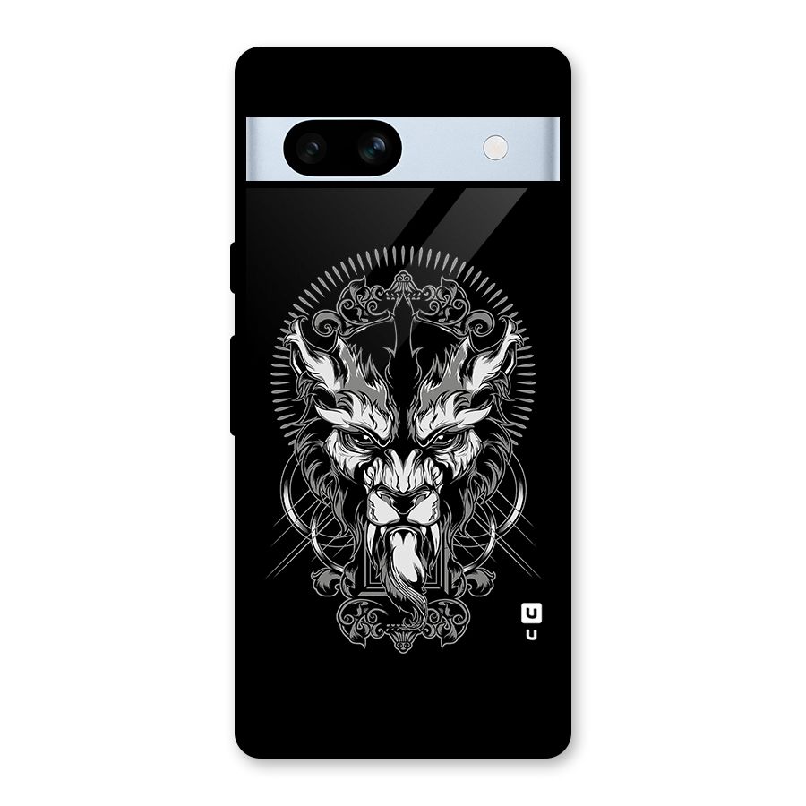 Pencil Art Lion Illustration Glass Back Case for Google Pixel 7a