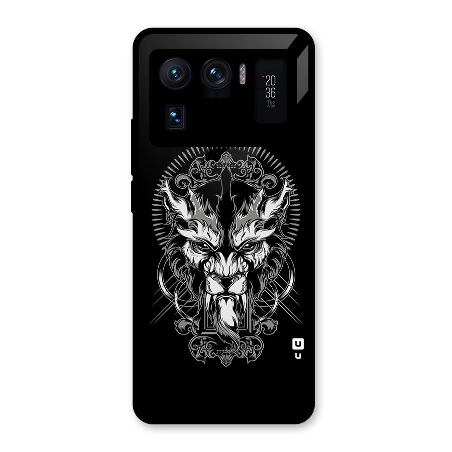 Pencil Art Lion Illustration Glass Back Case for Mi 11 Ultra