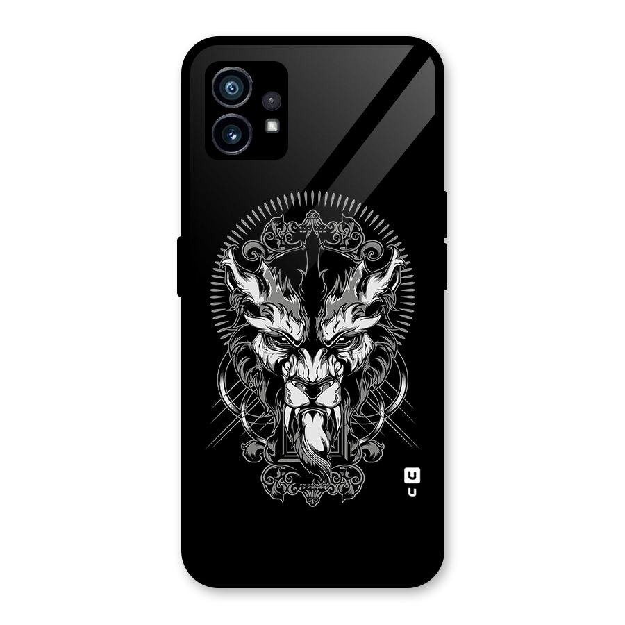 Pencil Art Lion Illustration Glass Back Case for Nothing Phone 1