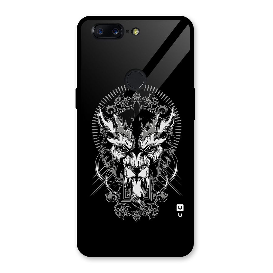 Pencil Art Lion Illustration Glass Back Case for OnePlus 5T