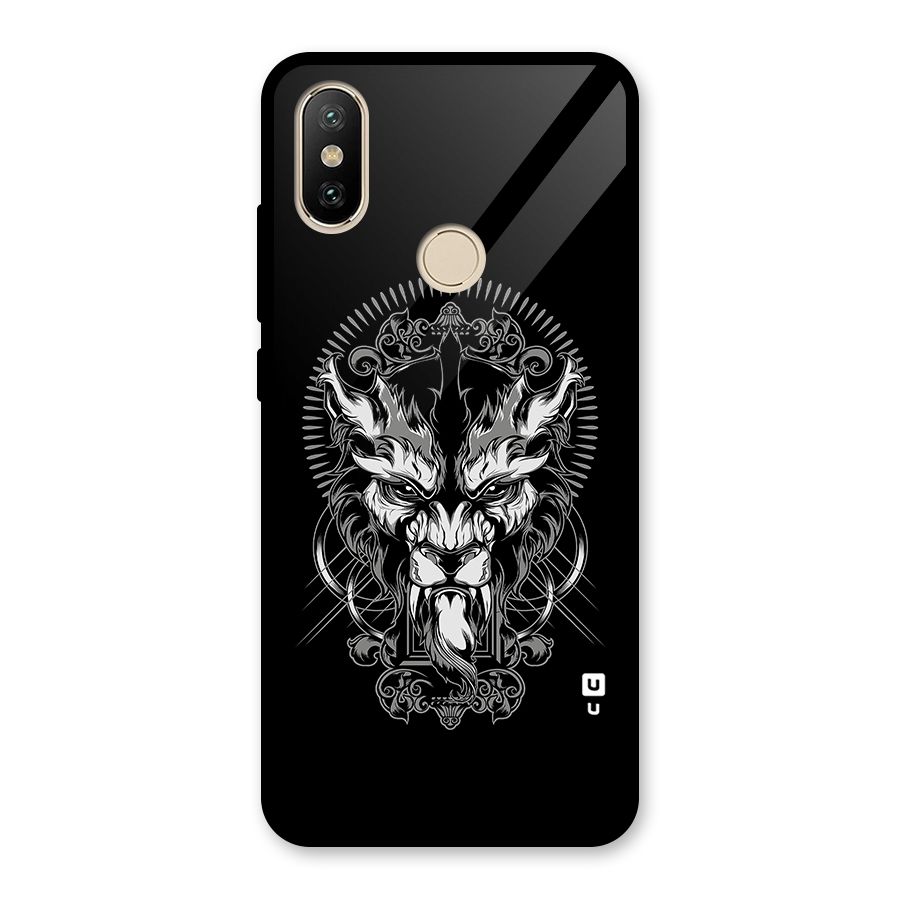 Pencil Art Lion Illustration Glass Back Case for Redmi A2