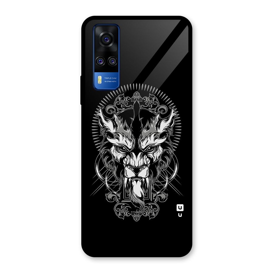 Pencil Art Lion Illustration Glass Back Case for Vivo Y31