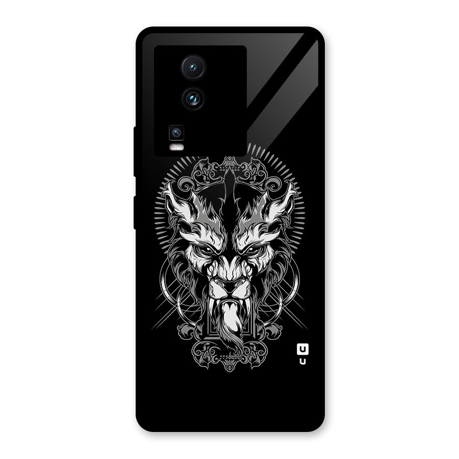 Pencil Art Lion Illustration Glass Back Case for Vivo iQOO Neo 7