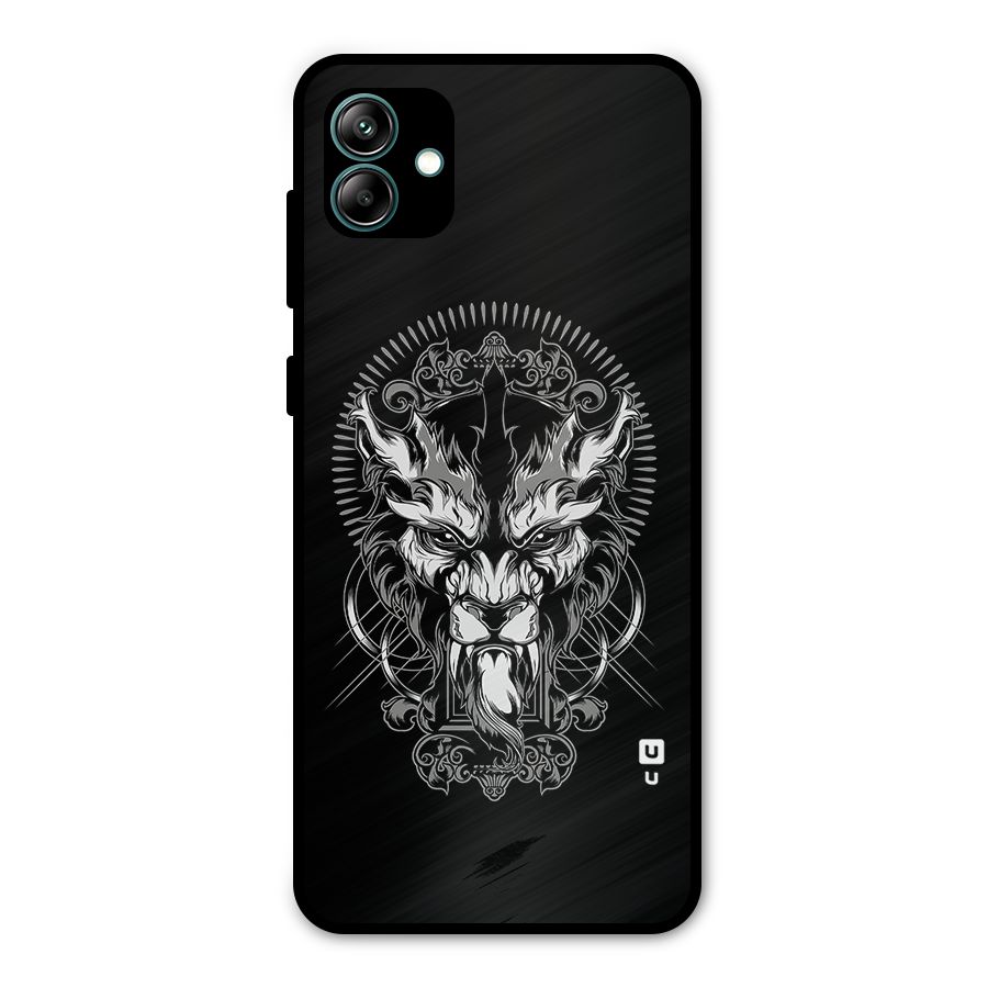 Pencil Art Lion Illustration Metal Back Case for Galaxy A04
