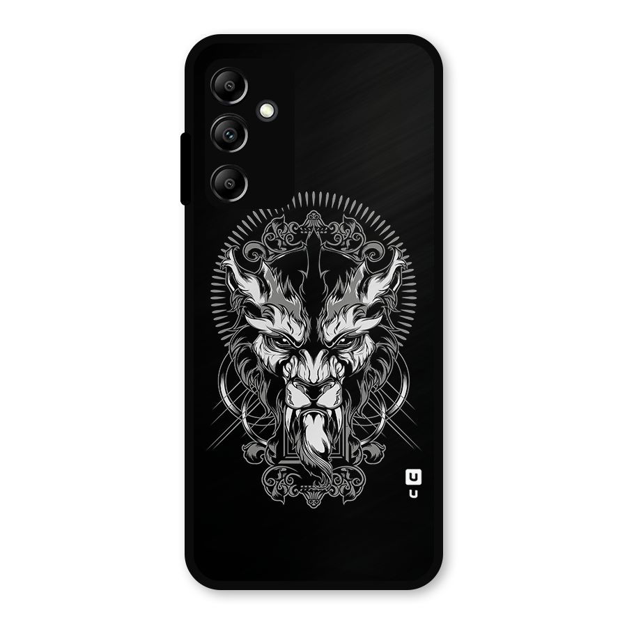 Pencil Art Lion Illustration Metal Back Case for Galaxy A14 5G