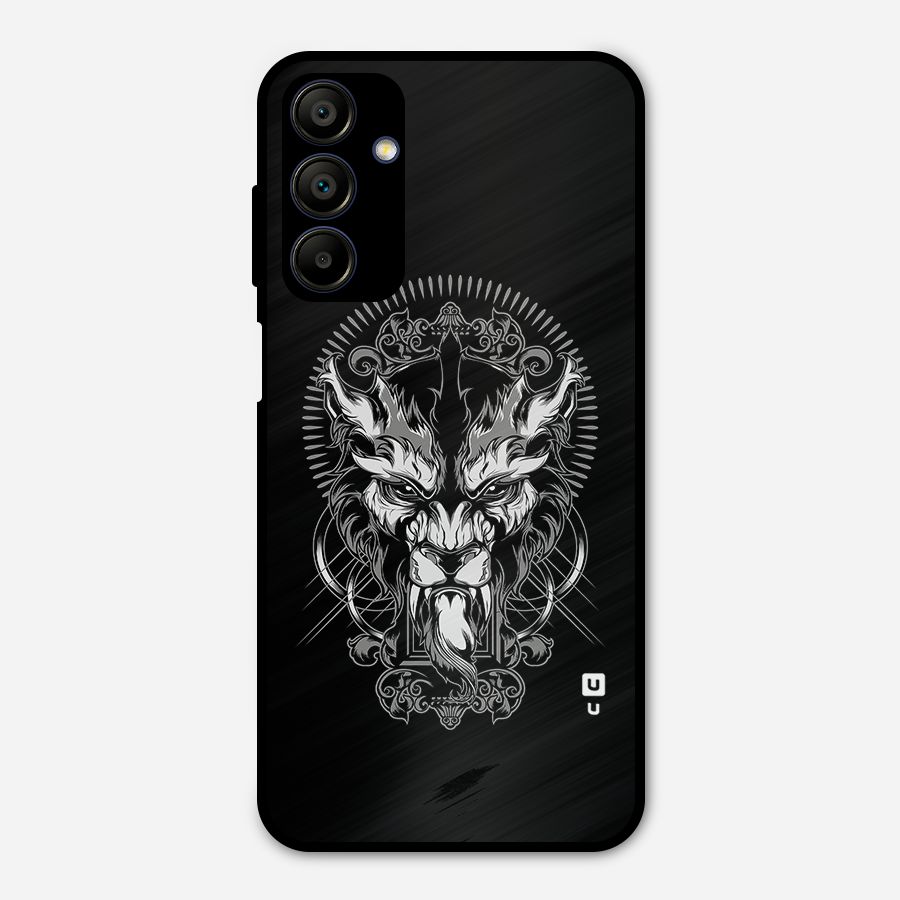Pencil Art Lion Illustration Metal Back Case for Galaxy A15 5G