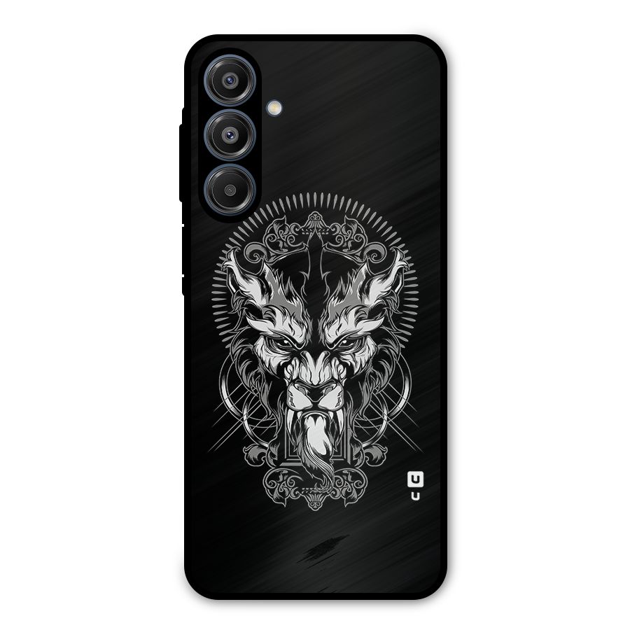 Pencil Art Lion Illustration Metal Back Case for Galaxy A16 5G