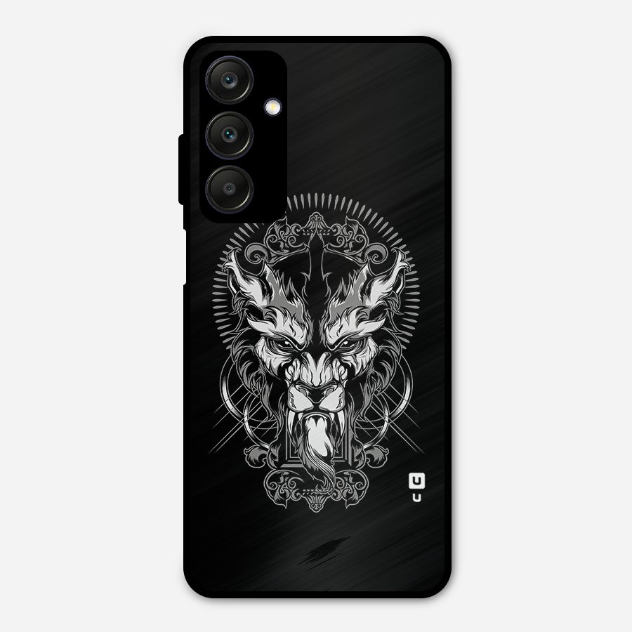 Pencil Art Lion Illustration Metal Back Case for Galaxy A25 5G