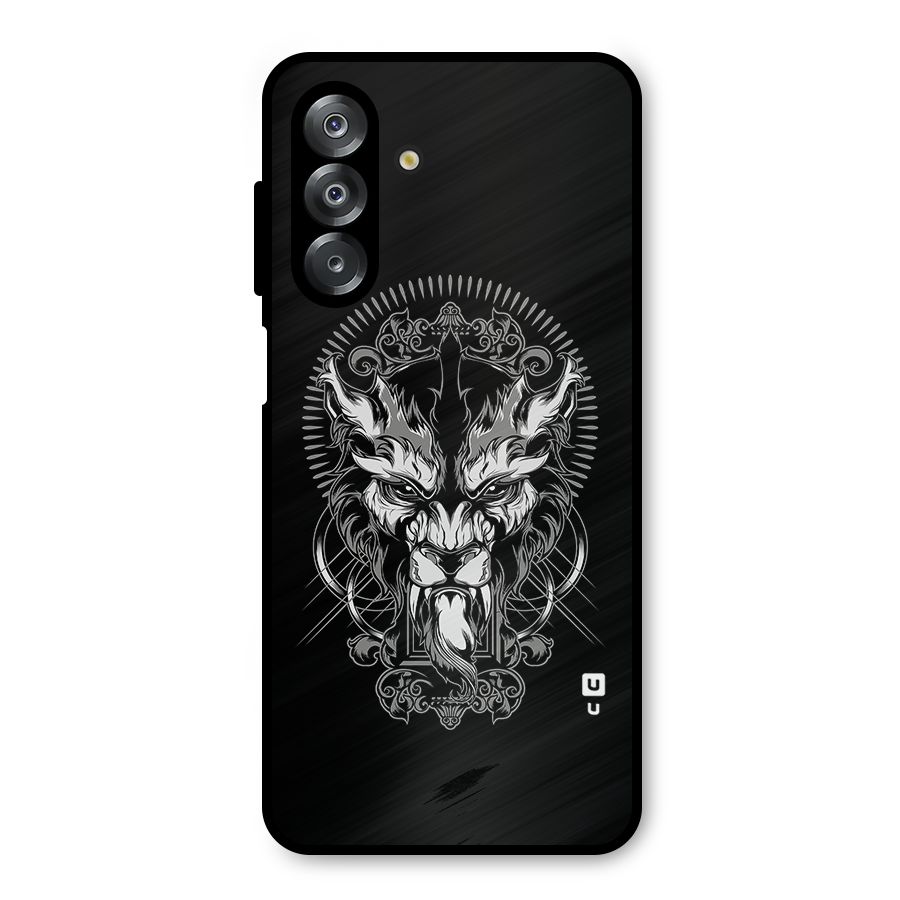 Pencil Art Lion Illustration Metal Back Case for Galaxy A26