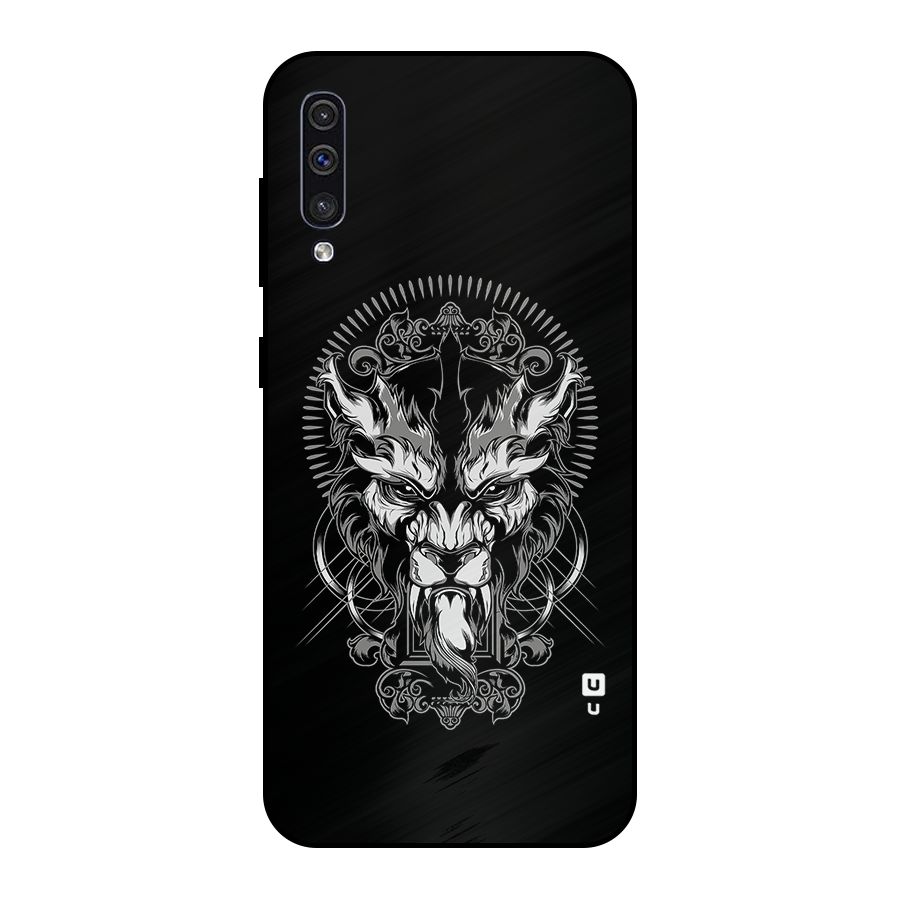 Pencil Art Lion Illustration Metal Back Case for Galaxy A50