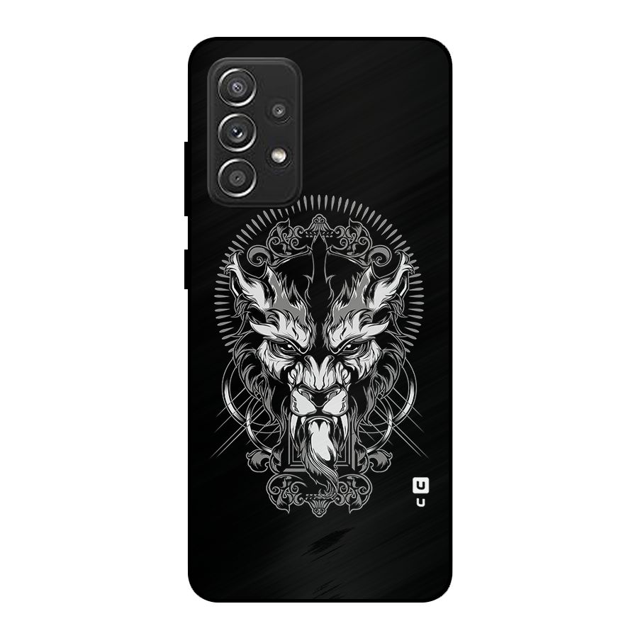 Pencil Art Lion Illustration Metal Back Case for Galaxy A52