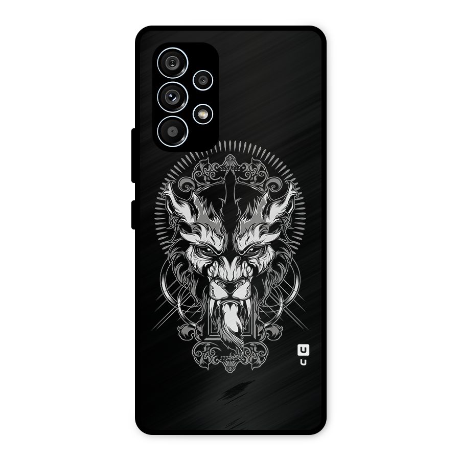 Pencil Art Lion Illustration Metal Back Case for Galaxy A53 5G
