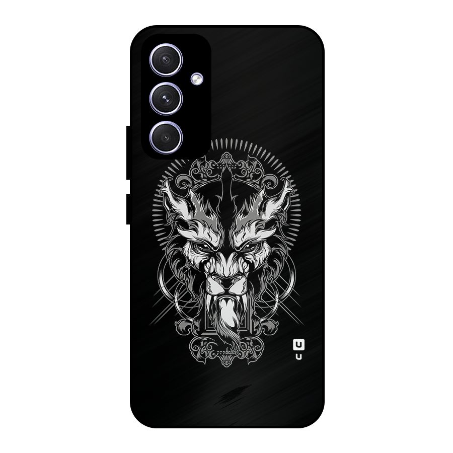 Pencil Art Lion Illustration Metal Back Case for Galaxy A54
