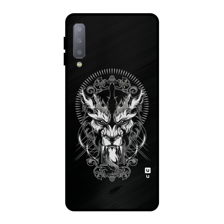 Pencil Art Lion Illustration Metal Back Case for Galaxy A7 (2018)