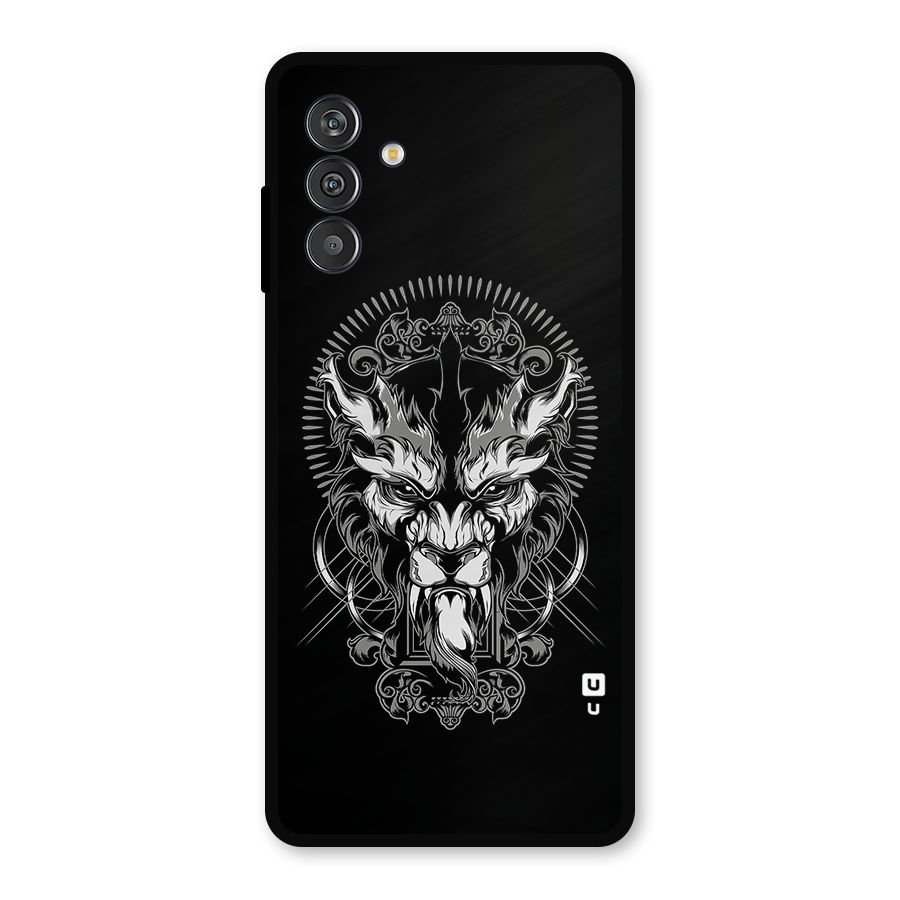 Pencil Art Lion Illustration Metal Back Case for Galaxy F13