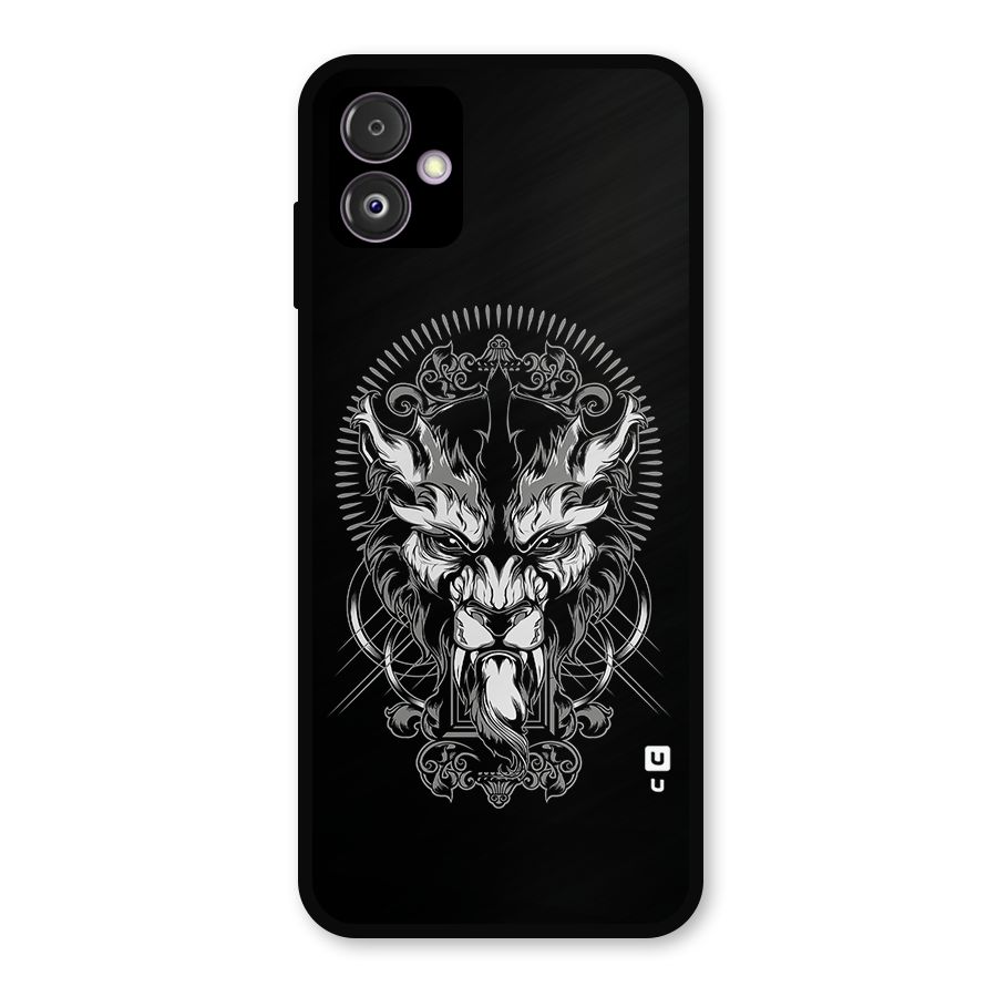 Pencil Art Lion Illustration Metal Back Case for Galaxy F14