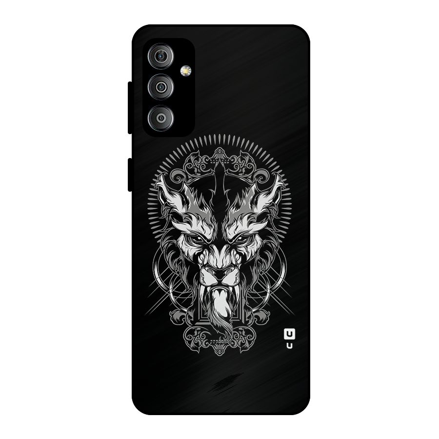Pencil Art Lion Illustration Metal Back Case for Galaxy F23