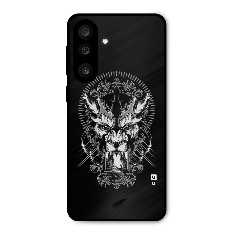 Pencil Art Lion Illustration Metal Back Case for Galaxy F56