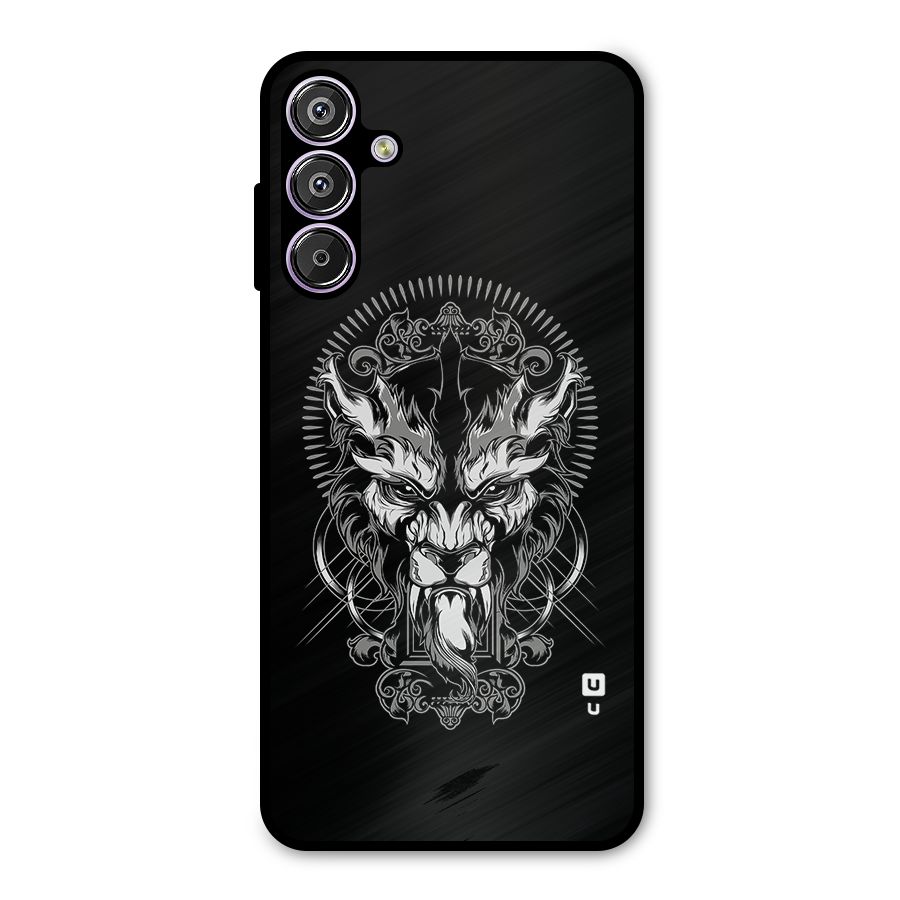 Pencil Art Lion Illustration Metal Back Case for Galaxy M15