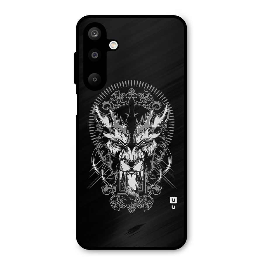 Pencil Art Lion Illustration Metal Back Case for Galaxy M16